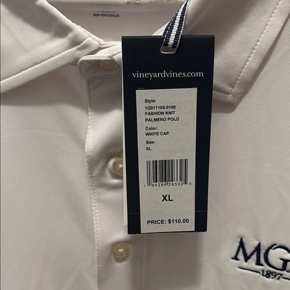 Vineyard Vines White Polo Shirt Classic Design - Picture 2 of 2
